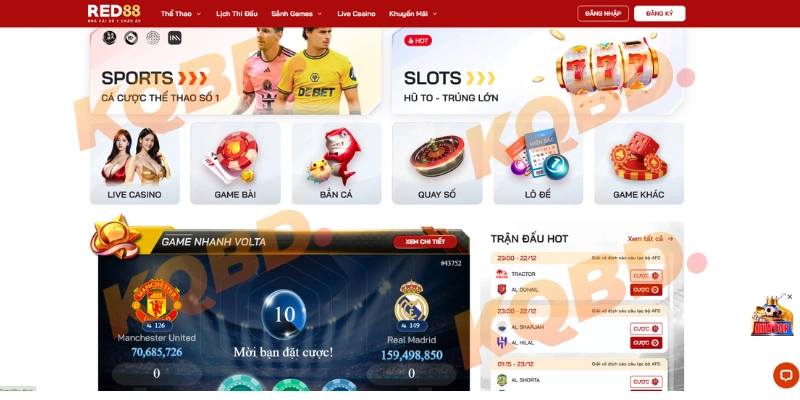 Red88 - Các sảnh cá cược "ăn tiền" đỉnh cao tại Red88